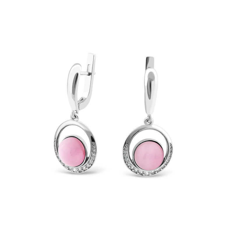 Серьги с розовым улекситом 711