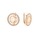 Золотые серьги в стиле Bvlgari с фианитами 1708-585 1