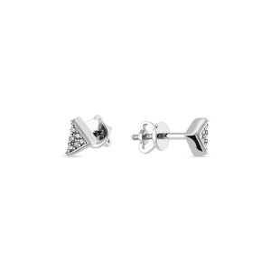 Серебряные серьги-пусеты с белыми фианитами Luxury Shine 1607