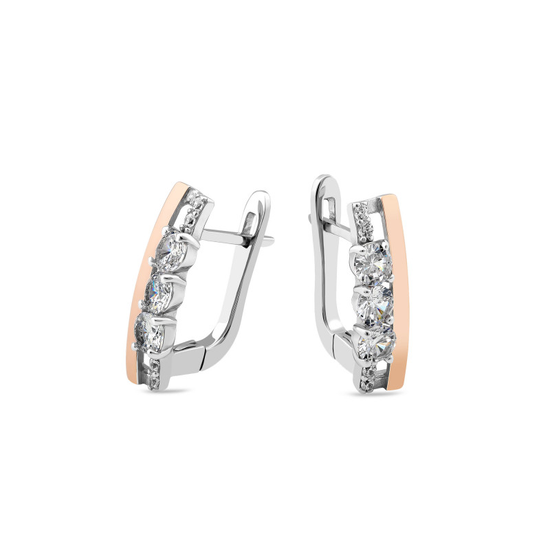 Сережки з білим фіанітом 916