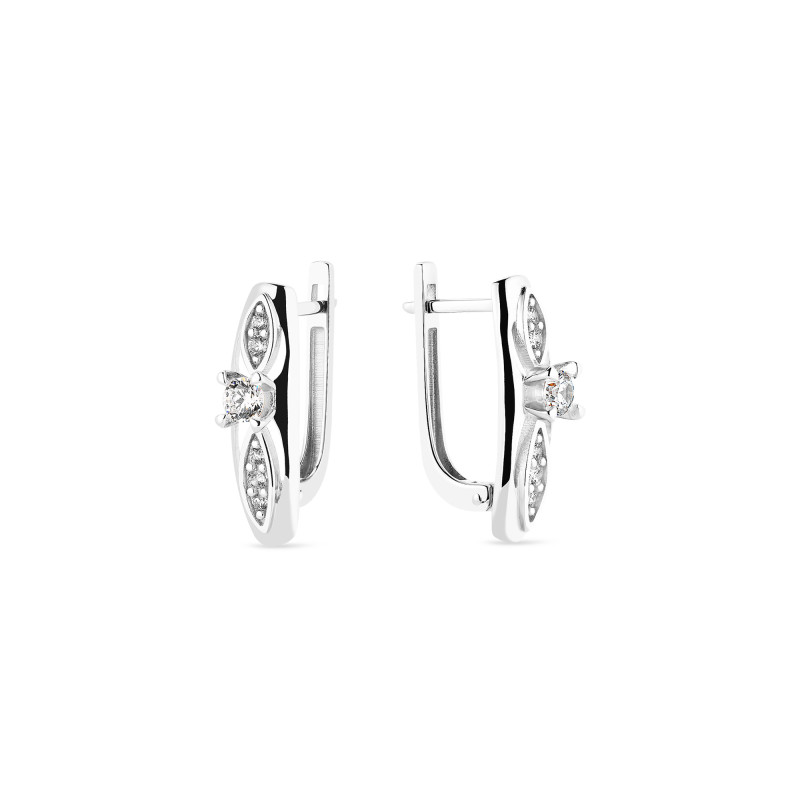 Серебряные серьги с белым фианитом 1670