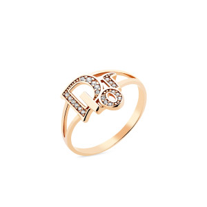 Золотое кольцо с фианитами в стиле Dior 1699-585