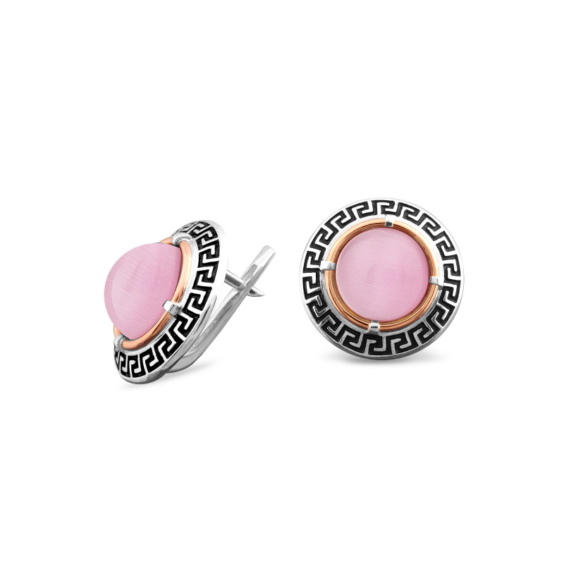 Серьги с розовым улекситом 257