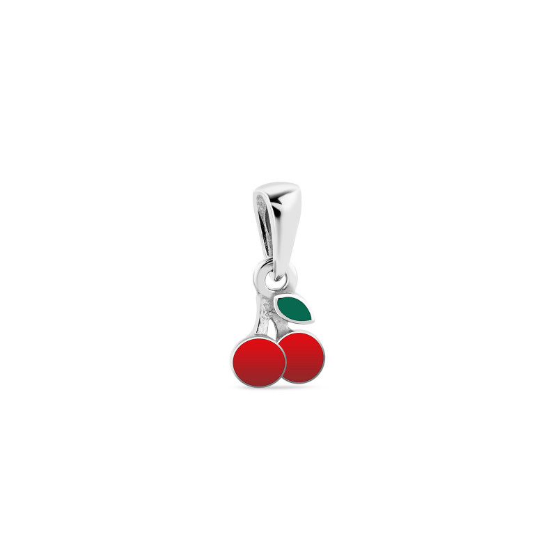 Дитяча срібна підвіска з червоною емаллю Cherry 1129