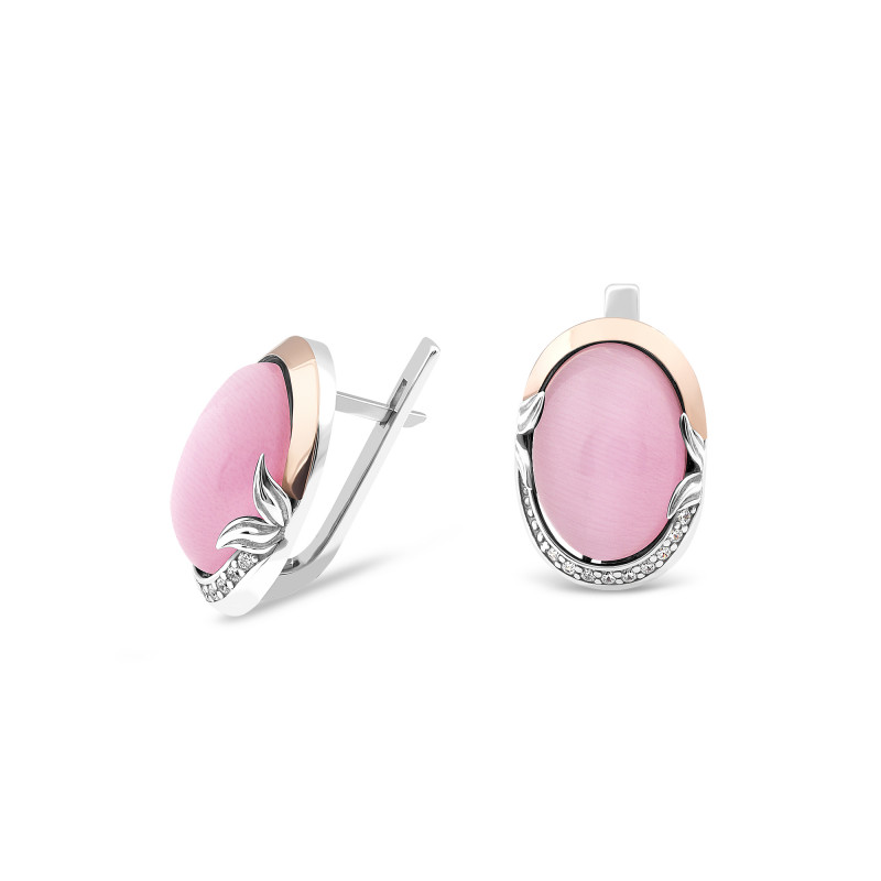 Серьги с розовым улекситом 224
