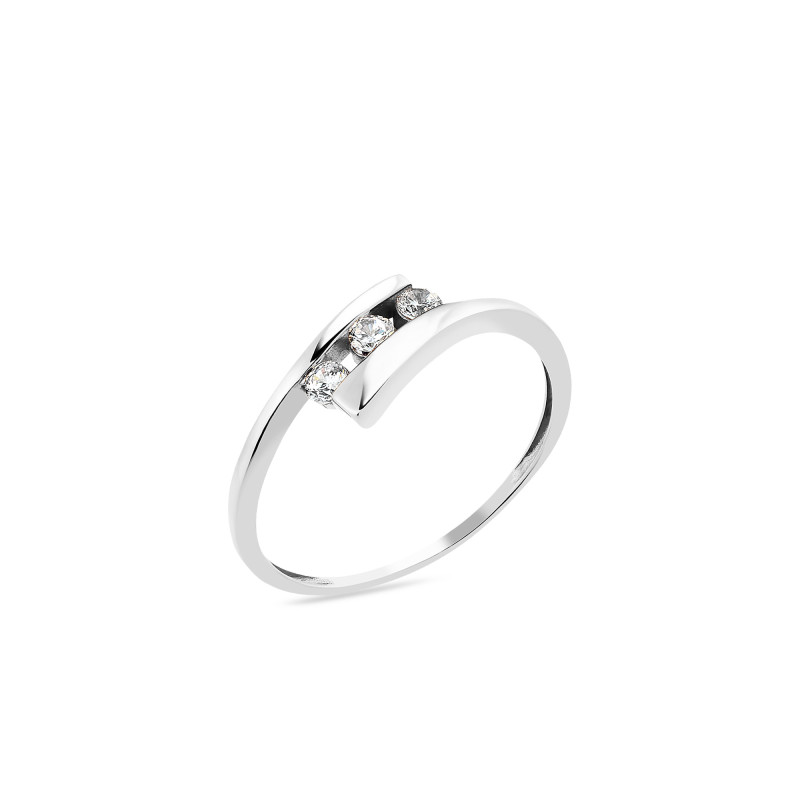 Серебряное кольцо с белыми фианитами  1550