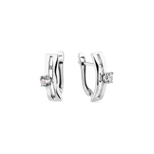 Серебряные серьги с белым фианитом 1570