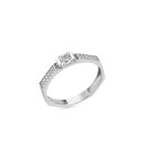 Серебряное кольцо с белым фианитом Princess 1668 1