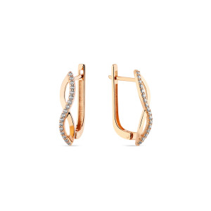 Золотые серьги с белыми фианитами Infinity 1555-585