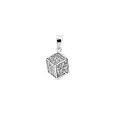 Серебряная подвеска с белыми фианитами 3D-Cube 1622 1