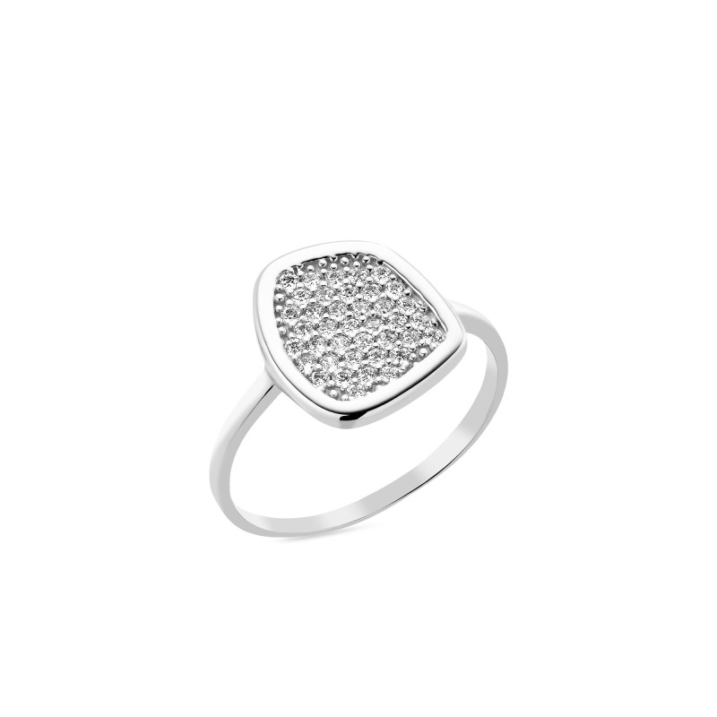 Серебряное кольцо с белыми фианитами 1610