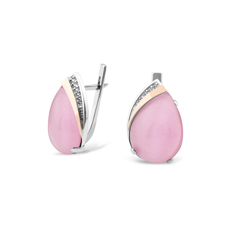 Серьги с розовым улекситом 526