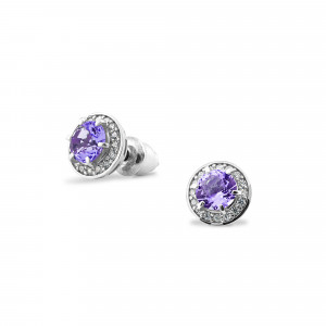 Серьги с фианитом аметист 430