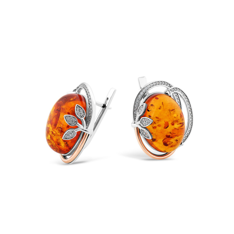 Серьги с янтарем 624