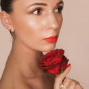 Серьги с фиолетовым фианитом 732 2