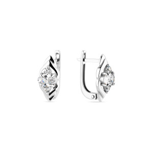Серебряные серьги с белым фианитом 1560