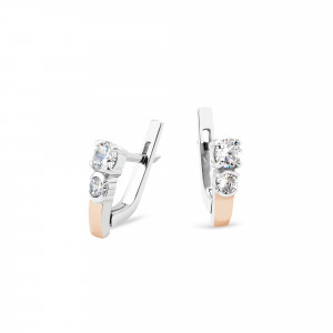 Серьги с белым фианитом 225