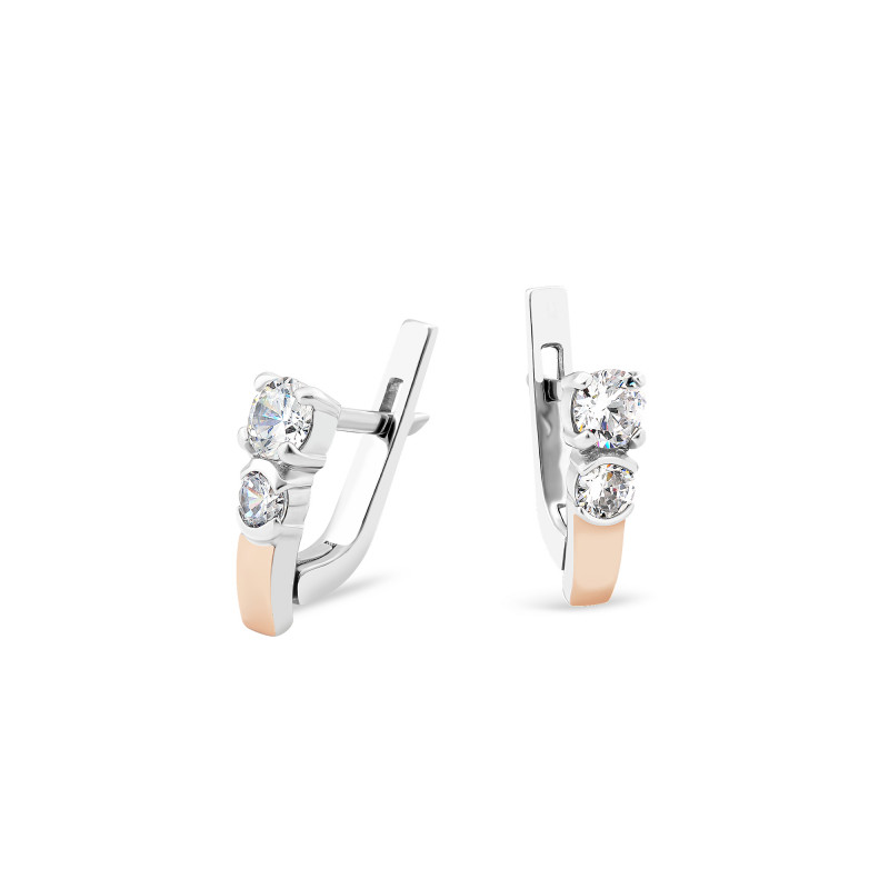Серьги с белым фианитом 225