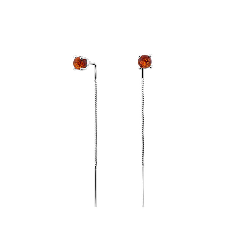 Серьги с янтарем 895ПР