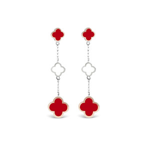 Сережки з червоним коралом 454