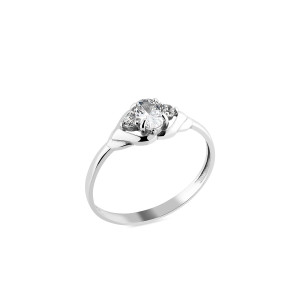 Серебряное кольцо с белым фианитом 1560