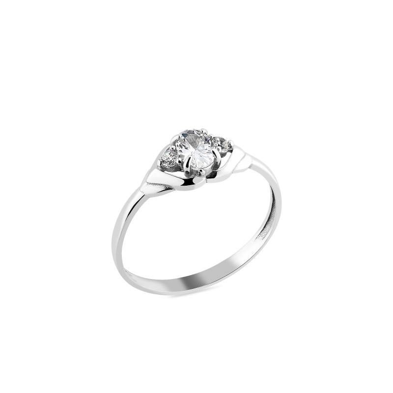 Серебряное кольцо с белым фианитом 1560