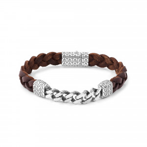 Мужской кожаный браслет из коричневой кожи 601