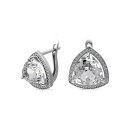 Серебряные серьги с белыми фианитами Luxury 1268 1