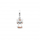Серебряная детская подвеска-шарм «Котенок» с цветной эмалью 822 1