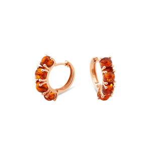 Золотые серьги с янтарем Fancy 895-585