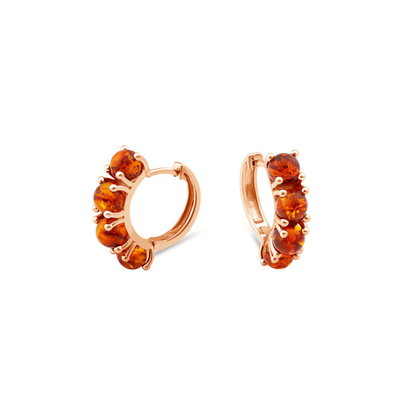 Золотые серьги с янтарем Fancy 895-585