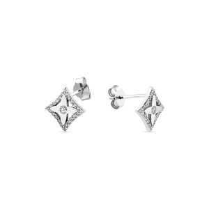 Серебряные серьги с белым фианитом 1734