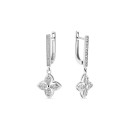Серебряные серьги-подвески с белыми фианитами  1597-3 1