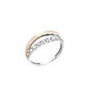 Серебряное кольцо с золотой пластиной и белыми фианитами 1587 1