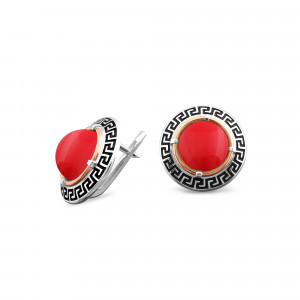 Серьги с красным кораллом 257