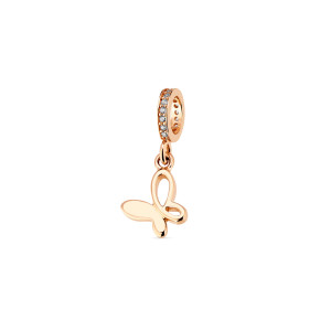 Золотая подвеска - шарм с белыми фианитами Golden Butterfly 645-585
