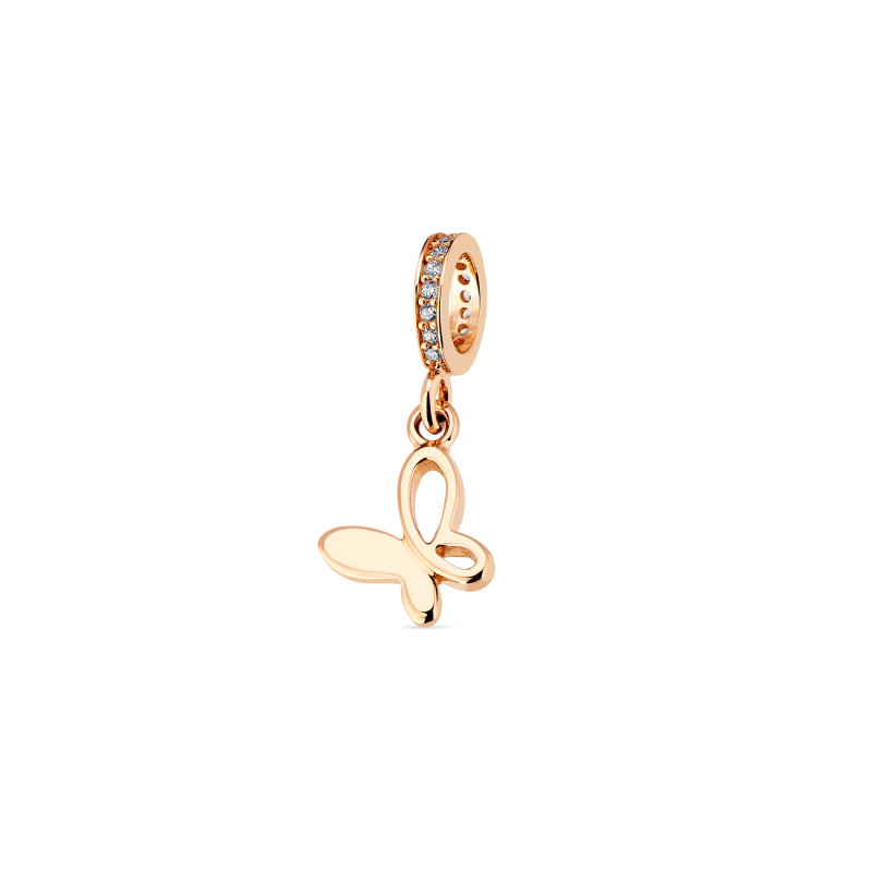 Золота підвіска - шарм з білими фіанітами Golden Butterfly 645-585