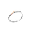 Серебряное кольцо-дорожка с белыми фианитами и золотой вставкой  1575 1