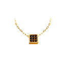 Золотое колье с черным фианитом 1054-585 1
